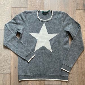 Lauren by Ralph Lauren star 100% cashmere crew neck sweater.